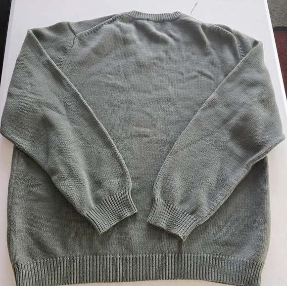 Eddie Bauer Sweater Men Sz L Green  Long Sleeve Crew Neck Knit Pullover - Picture 11 of 12